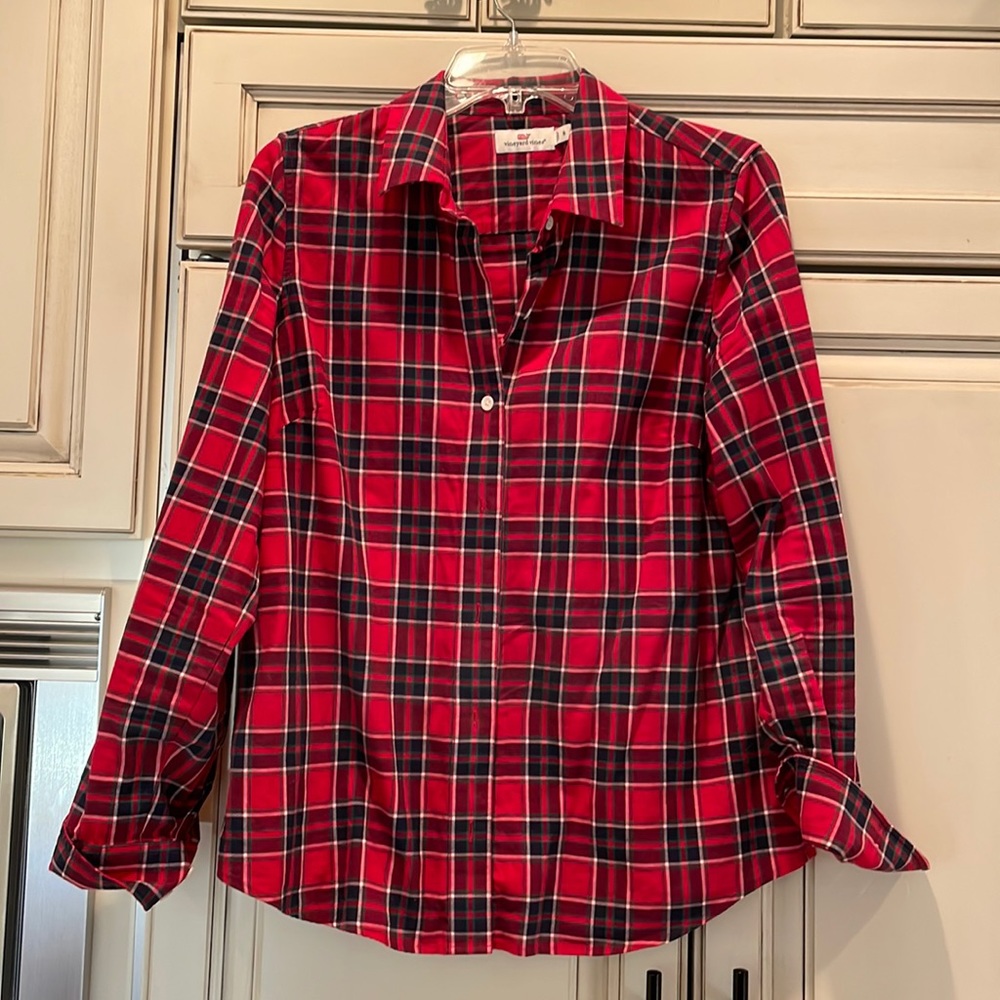 Vineyard vines plaid flannel size 8 worn once